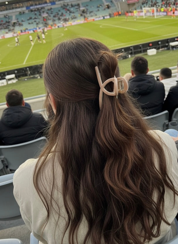 Crystal Edge Claw Clip- Beige