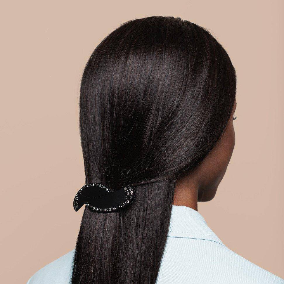 Sparkly Hair Barette - BLACK - Hermine Hold